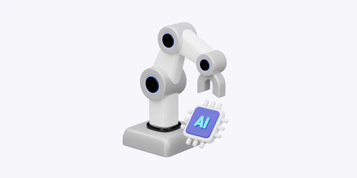 AI in web development 3d illustration